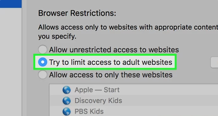 Bloquez les sites Web pour adultes sur un Mac